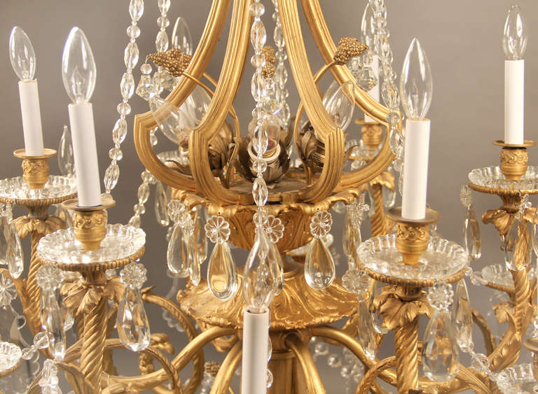 Palatial Late 19th Century Gilt Bronze and Baccarat Crystal Chandelier For Sale 2