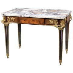 Exceptional Late 19th Century Gilt Bronze-Mounted Marquetry Center Table