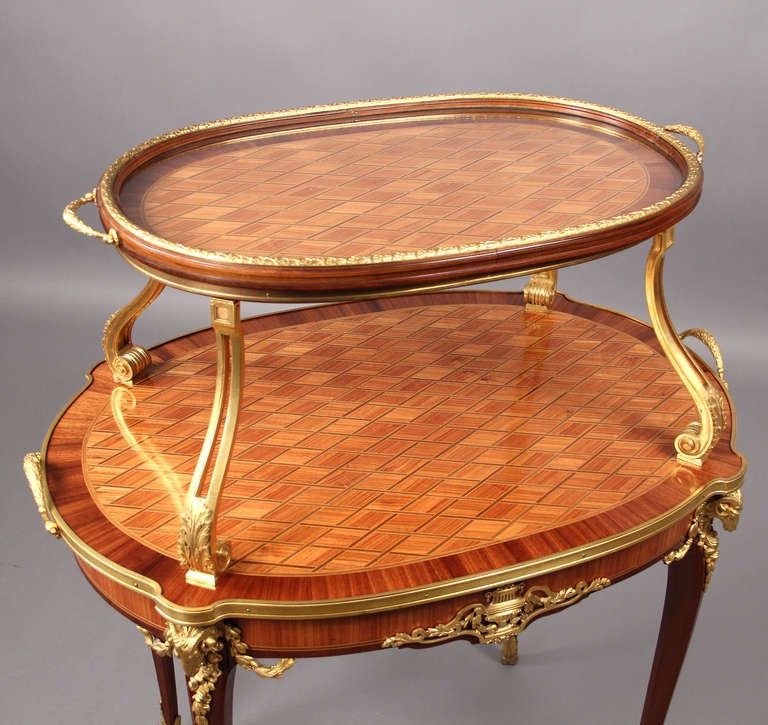 Louis XV Late 19th Century Gilt Bronze-Mounted Tea Table For Sale