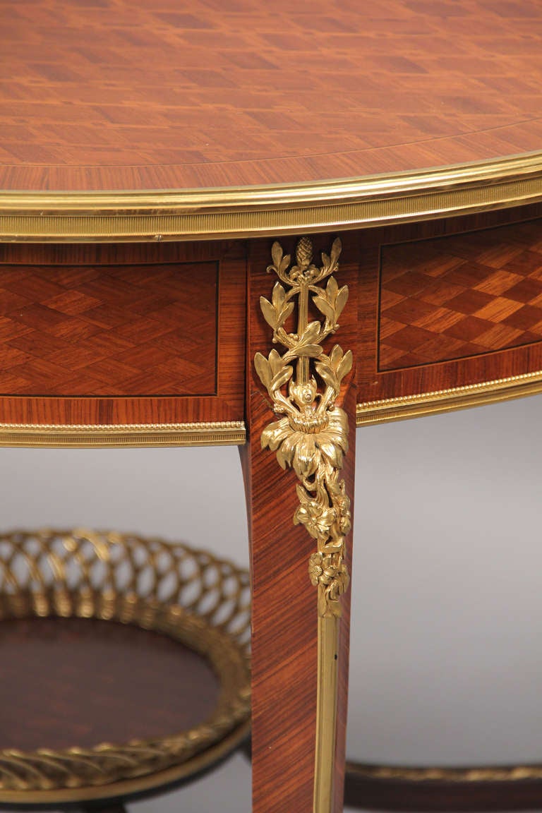 Gilt Fine Late 19th Century Parquetry Center Table For Sale