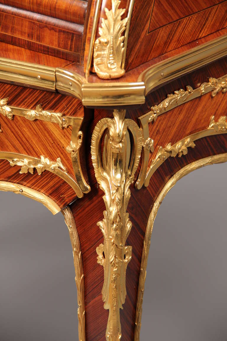 A Late 19th Century Louis XV Style Gilt Bronze Mounted Rolltop Desk 2