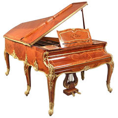 Piano à queue Erard à six pieds en marqueterie et bronze doré de François Linke