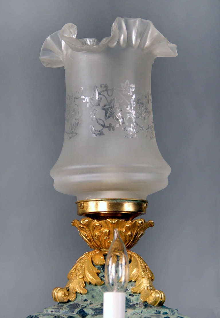 French Gilt Bronze Mounted Seven Light Marble Girondale For Sale