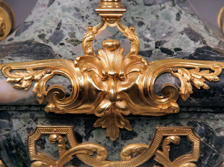 Gilt Bronze Mounted Seven Light Marble Girondale In Good Condition For Sale In New York, NY