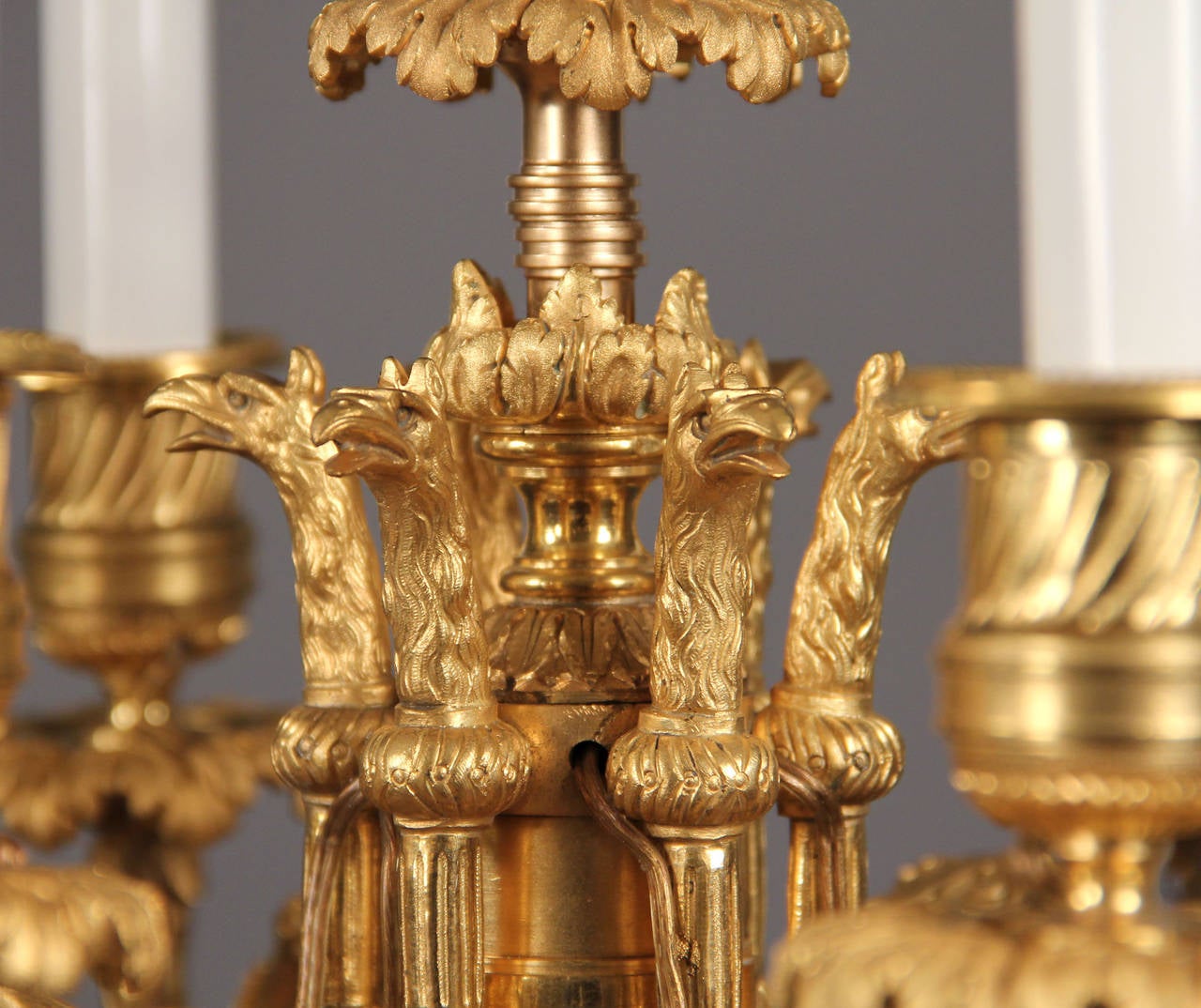 Fine Pair of Late 19th Century Gilt Bronze Seven-Light, Electrified Candelabras For Sale 2