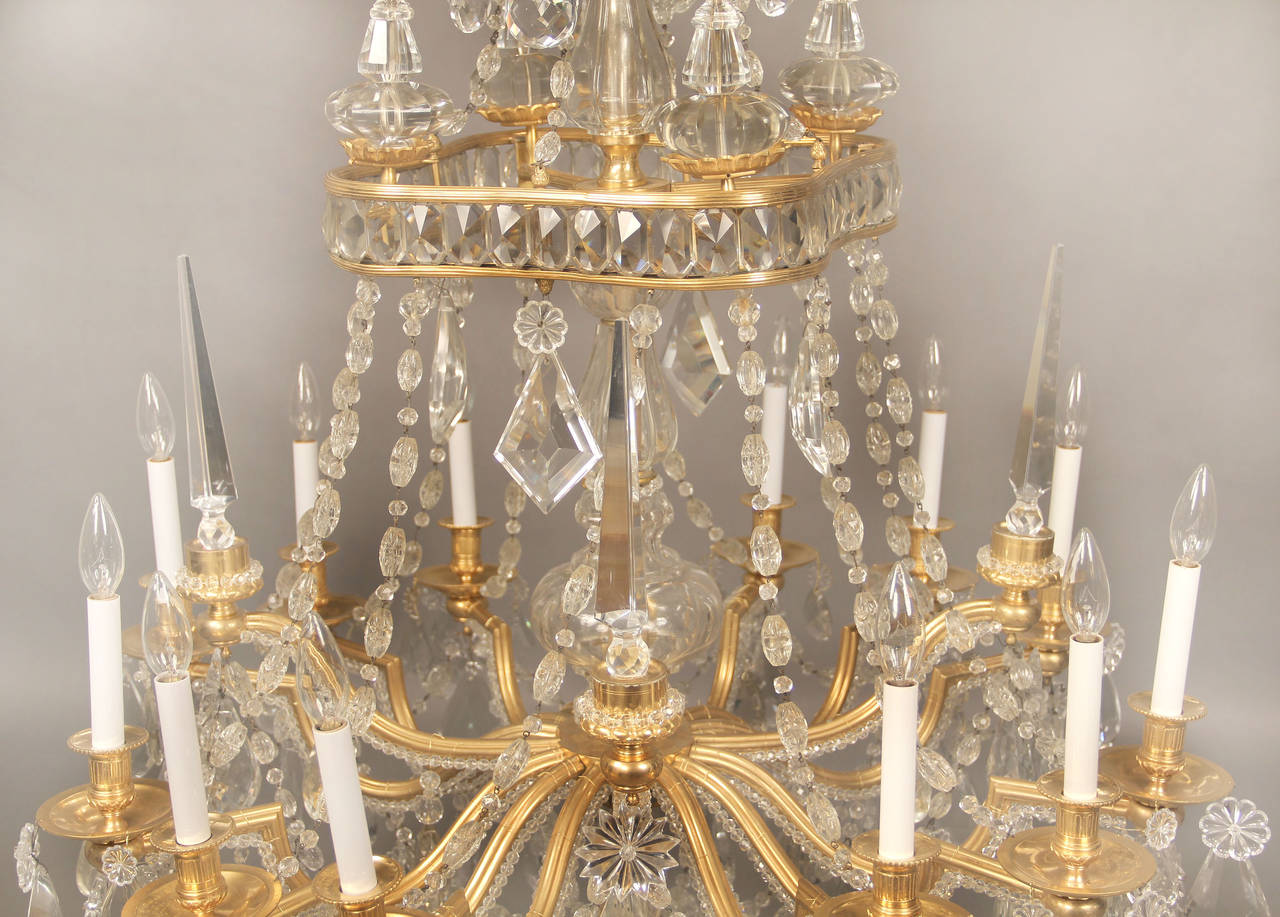 Bronze Très beau lustre en cristal de Baccarat du milieu du 19e siècle en vente
