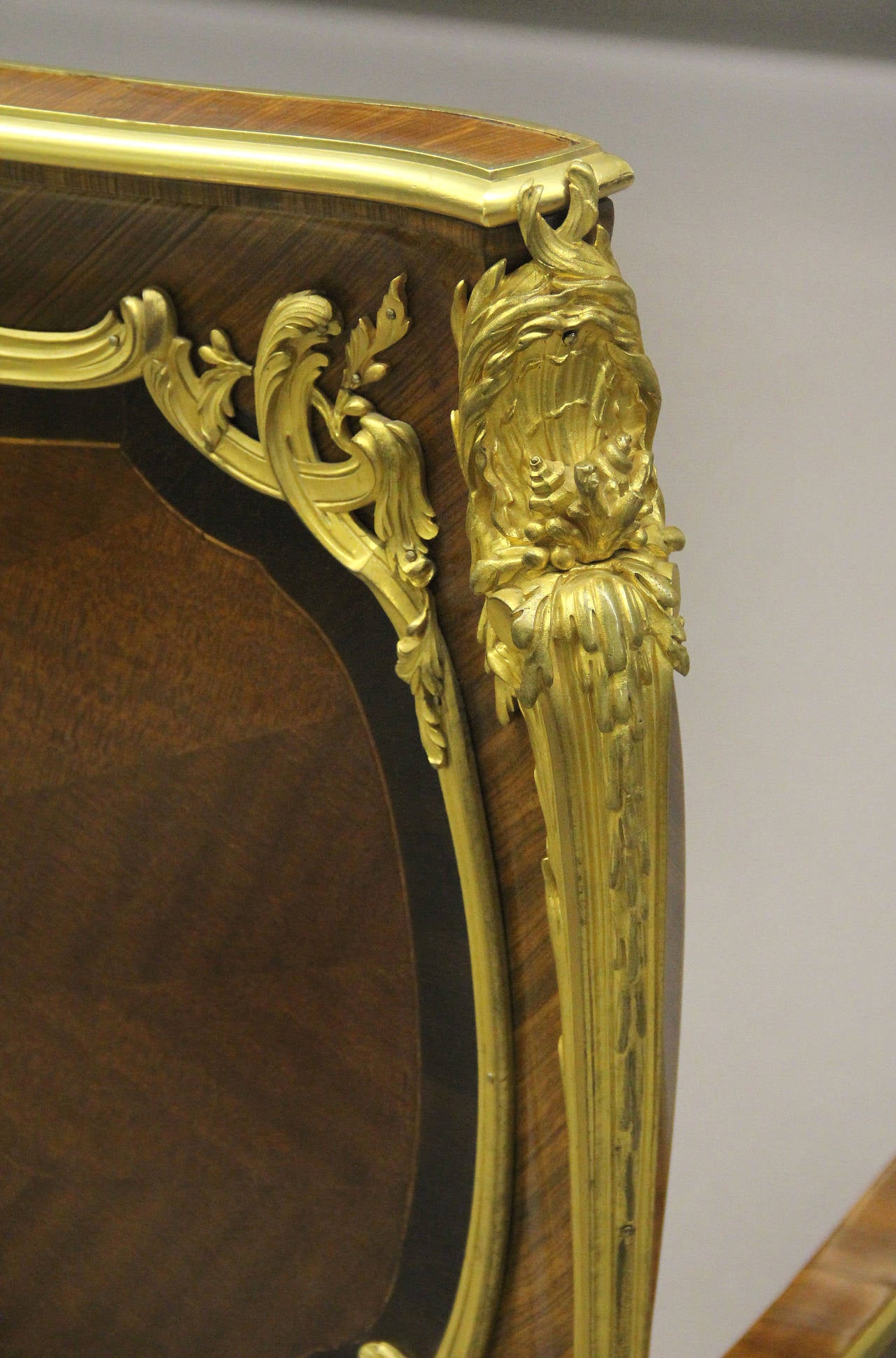 Gilt Bronze Mounted Marquetry and Parquetry King-Size Bed by François Linke