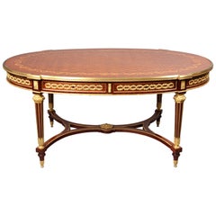 Rare Late 19th Century Inlaid Marquetry Center Table by François Linke