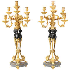 Pair of Late 19th Century or Early 20th Century Seven-Light Candelabra 6