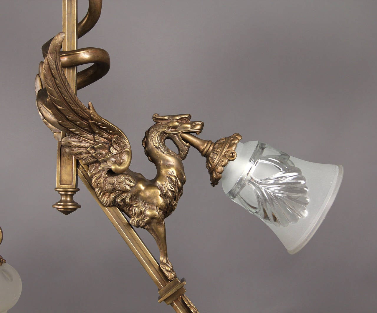 Baroque Fine Late 19th Century Gilt Bronze and Beaded Billiard Chandelier