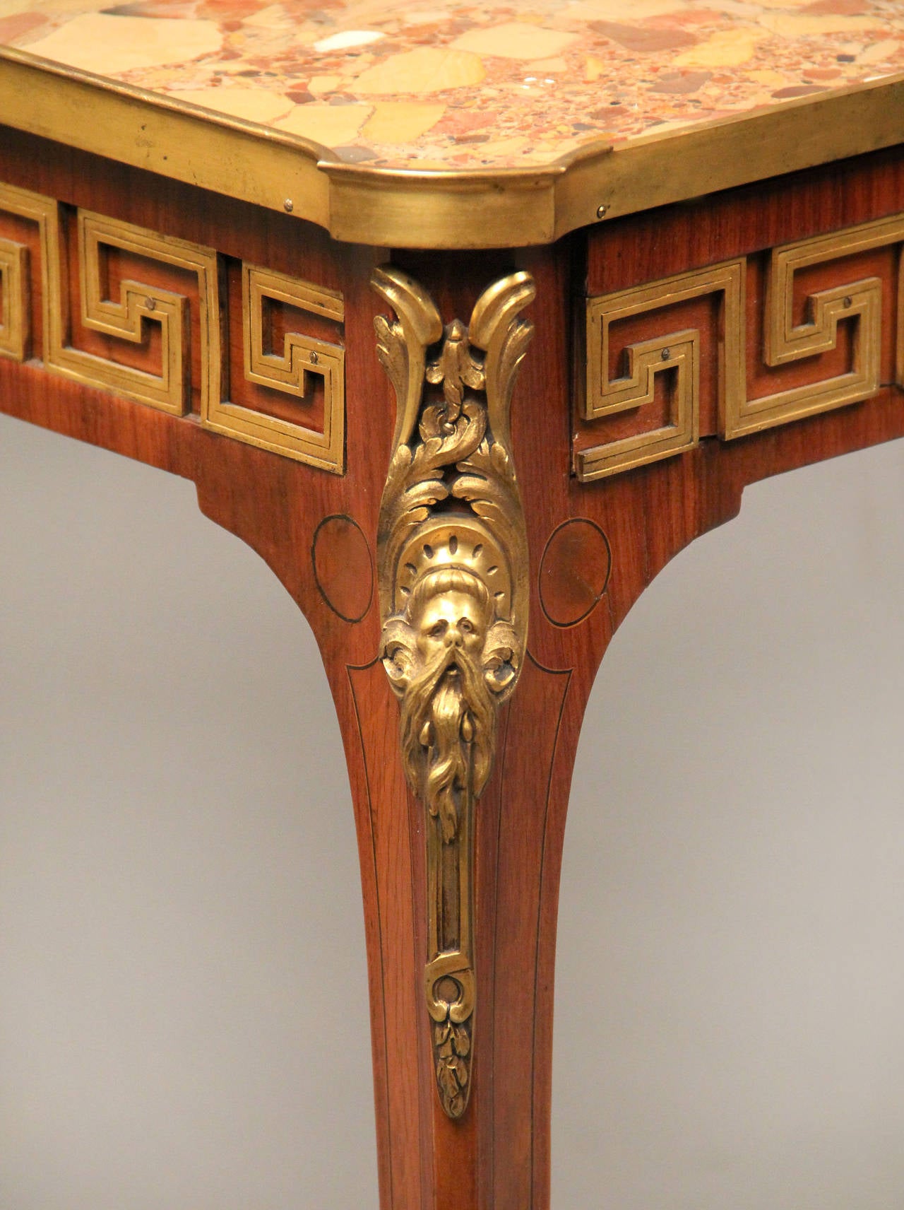 Belle Époque Fine Late 19th Century Gilt Bronze-Mounted Lamp Table by Paul Sormani For Sale