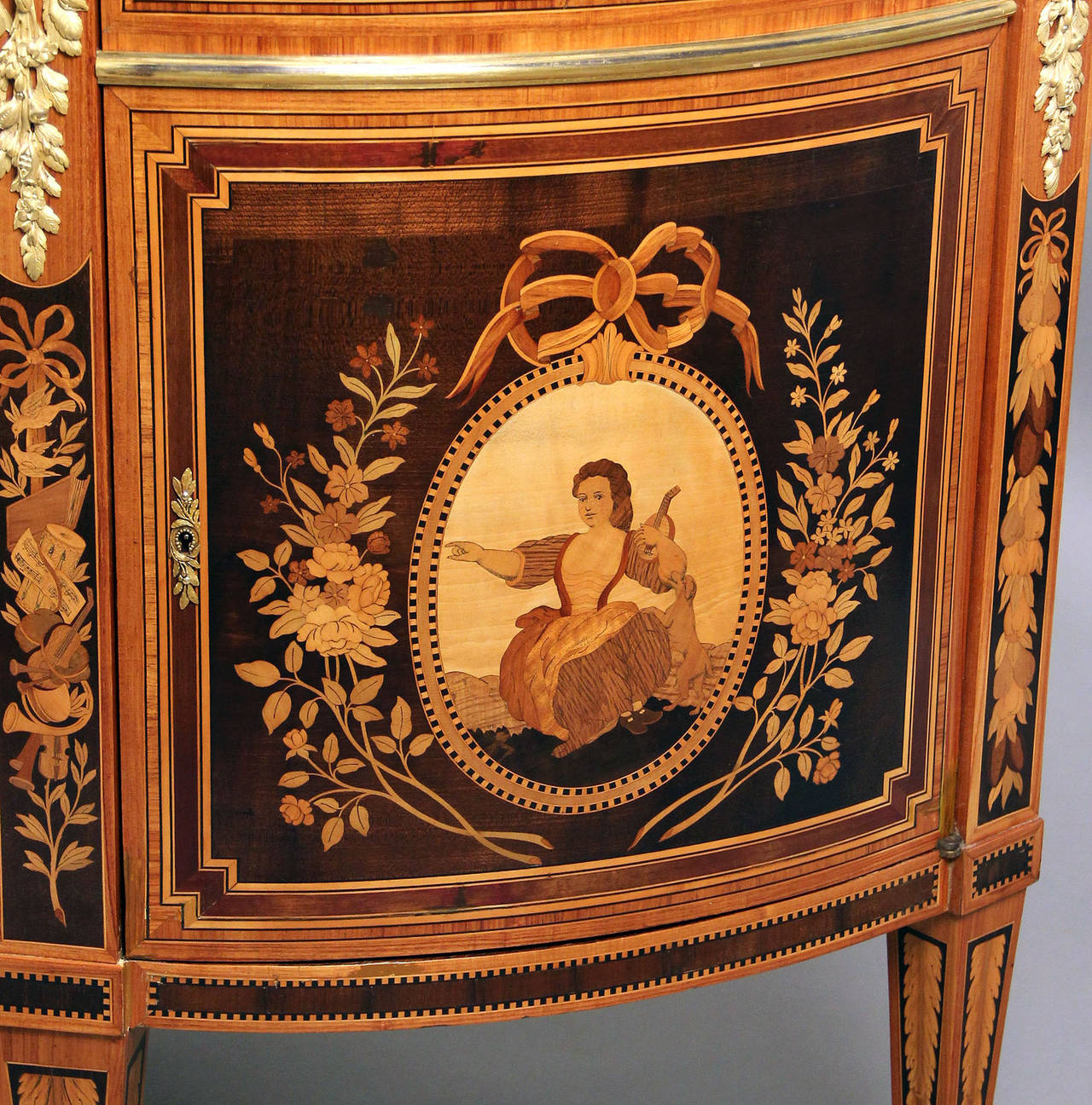 French Unique Late 19th Century Inlaid Marquetry Commode by Paul Sormani