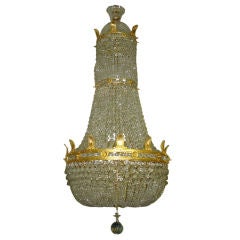 Bronze and Baccarat Crystal Chandelier
