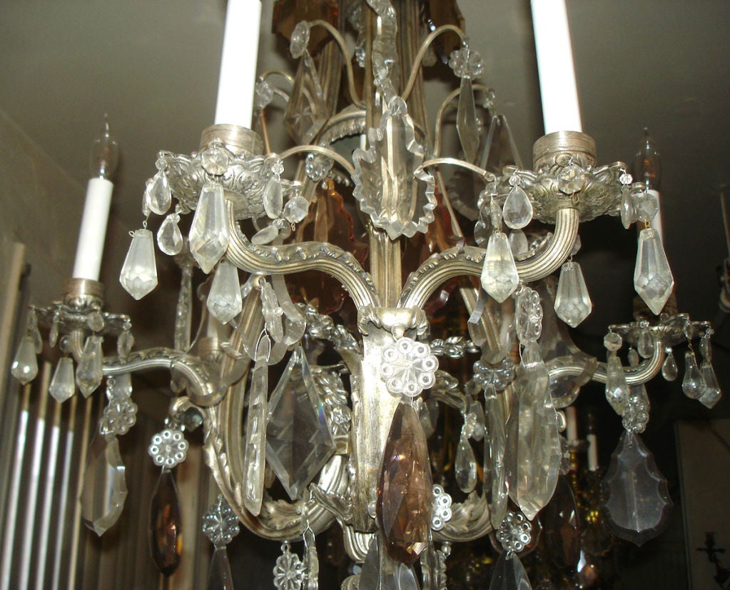 A nice late 19th century silver gilt and crystal seven-light eagle chandelier.

If you are looking for a chandelier, a lantern or sets of sconces, Charles Cheriff Galleries is the right place to come. We have over 300 chandeliers in our inventory,