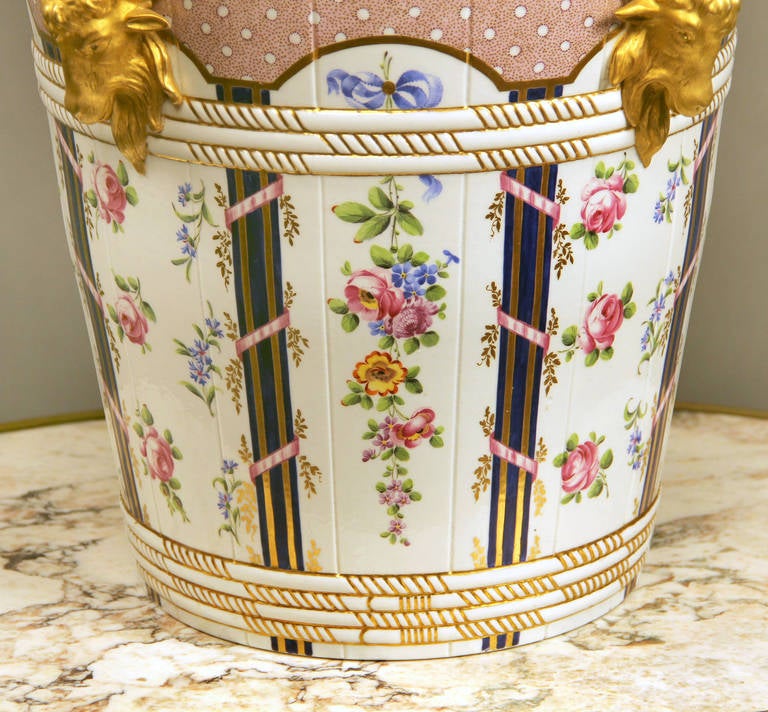 Belle Époque Sèvres Style Porcelain Parcel-Gilt Milk Pail