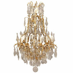 Late 19th Century Gilt Bronze and Crystal Chandelier