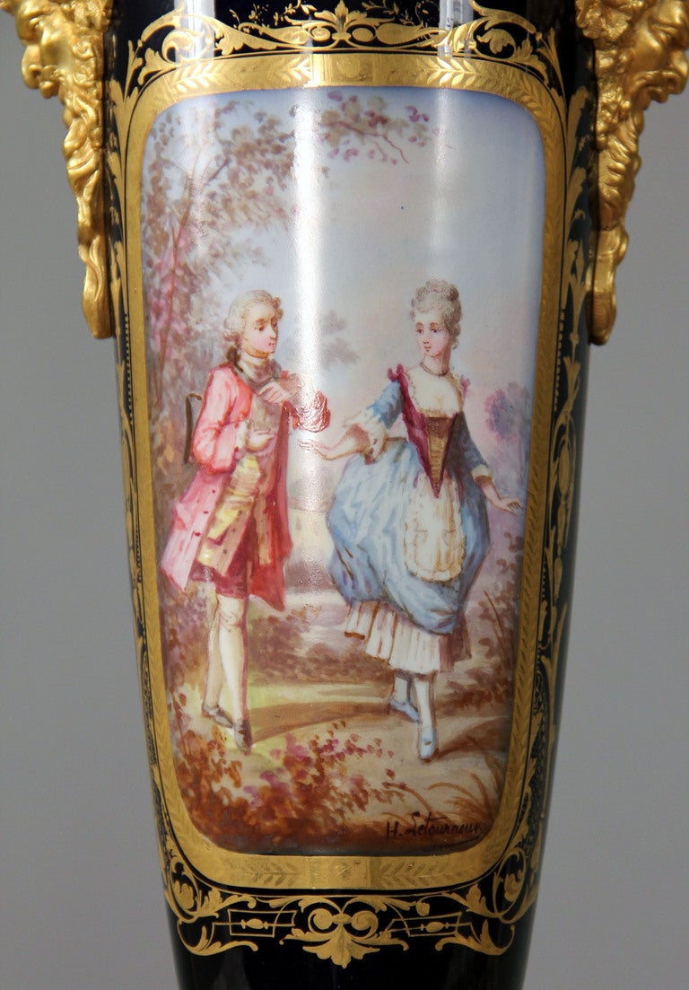 French Pair of Sevres Style Vases