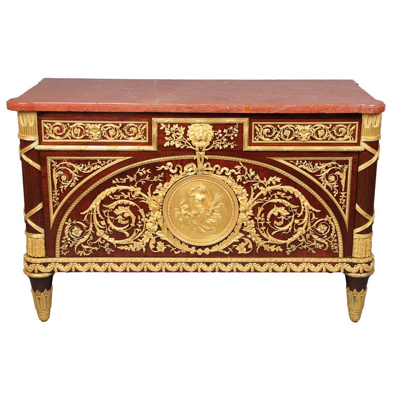 A Fantastic Quality Mid 19th Century Gilt Bronze Mounted Commode By Pretot For Sale