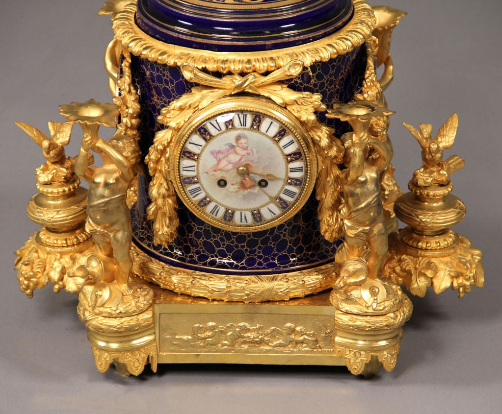 Belle Époque Large and Impressive Sèvres Clock