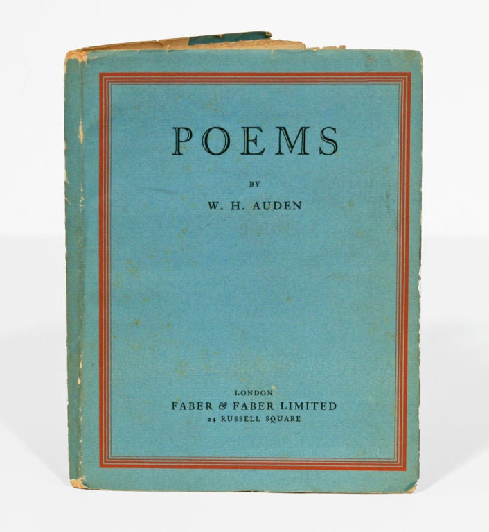 FIRST PUBLISHED EDITION of Auden’s first book, SIGNED BY AUDEN on title page; one of only1000 copies printed.<br />
<br />
Poems, accepted for publication by T.S. Eliot at Faber & Faber in 1930, established Auden’s reputation at the young age of