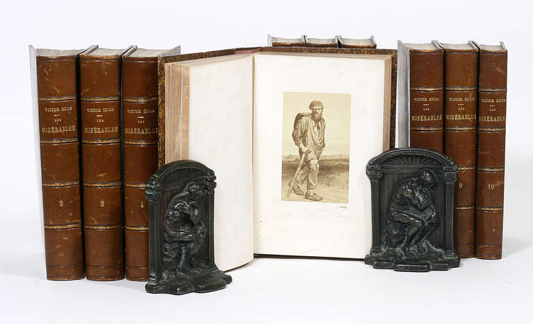 First edition, extra-illustrated with 25 original photographic plates by Gustave Brion, the first and most famous illustrator of Les Miserables.<br />
<br />
Illustrated with 25 mounted albumen prints by Gilmer, after paintings by Gustave Brion. For