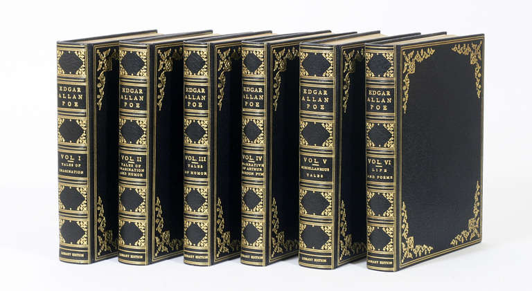 Exquisitely bound large paper library edition, one of only 250 copies printed on Imperial Japan paper. Finely illustrated with 26 plates in two states. Includes virtually all of Poe's imaginative works. 

Philadelphia: George Barrie, c1900. Large
