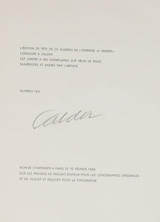 ALEXANDER CALDER: SIGNED BY CALDER with 7 original lithographs 5