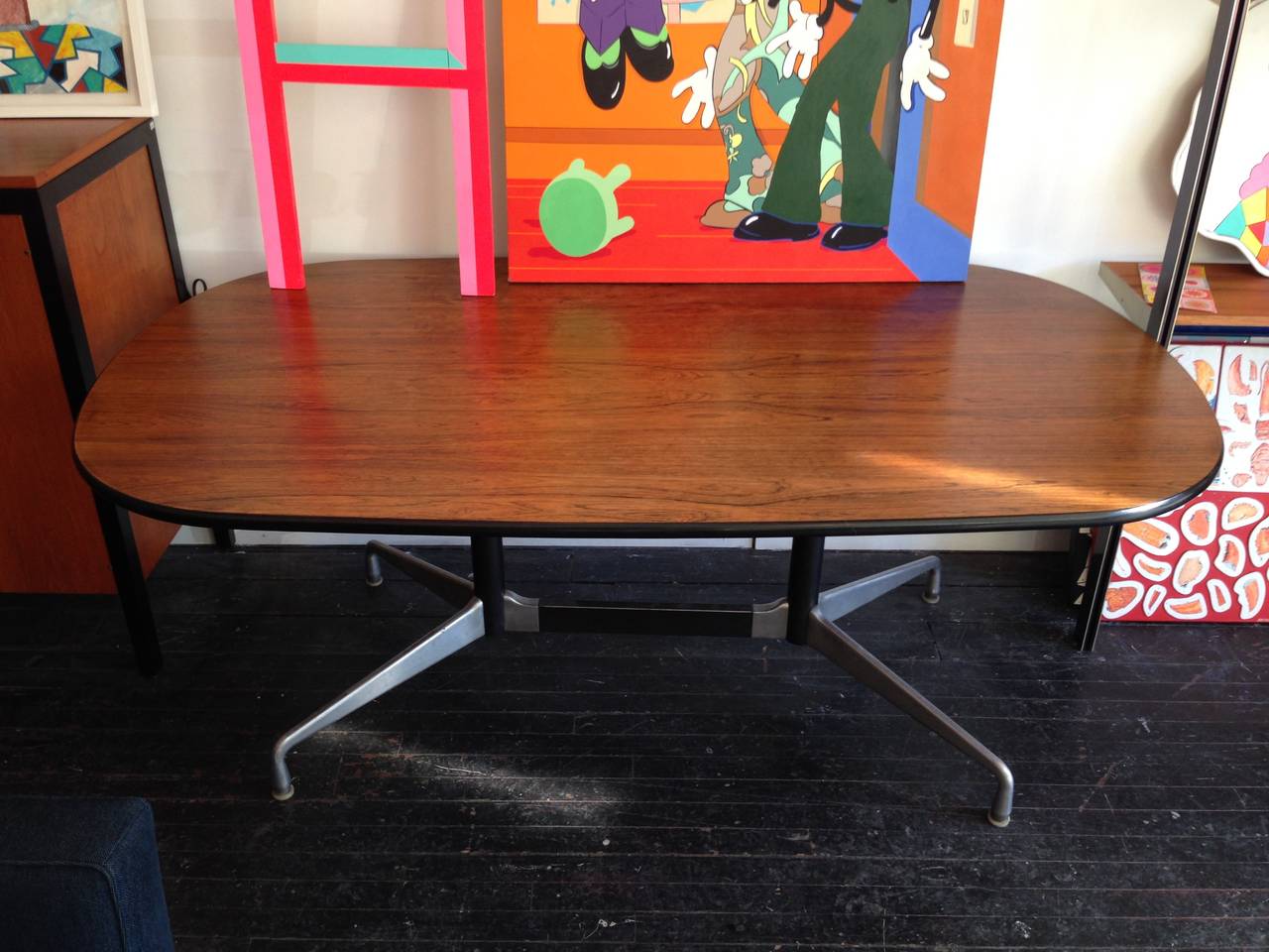 Charles & Ray Eames Segmented Base Rosewood Table by Herman Miller, 1964 In Good Condition In Brooklyn, NY