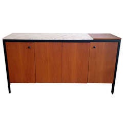 Vintage Marble Top Black Frame Group Double Buffet designed by George Nelson. Herman Miller, 1959.