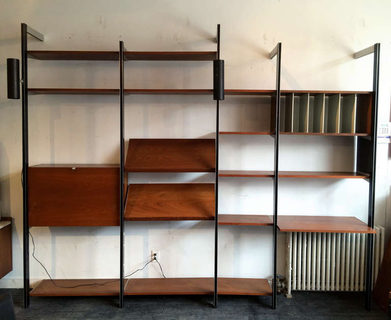 BRIGHT LYONS specializes in George Nelson's CSS storage system of 1959. We currently have over 30 bays available with many different cabinet, lighting, and shelf options. Each bay is usually between $1500 to $2000. Pictured here is only a sample of