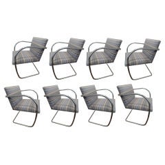 Mies Van Der Rohe BRNO chairs. Set of 8 Knoll 1960