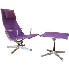 CHARLES EAMES Aluminum Group Chair and Ottoman 1958