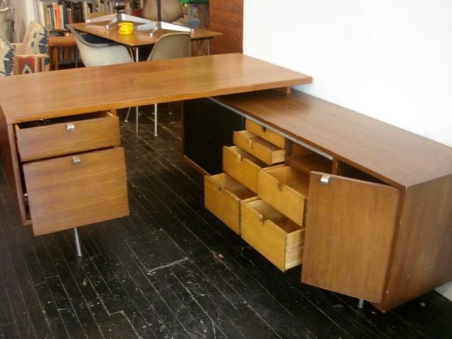 Mid-20th Century George Nelson Executive Desk and Return, Herman Miller 1948