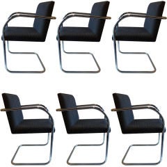Mies Van Der Rohe BRNO chairs. Set of 6 Knoll 1960