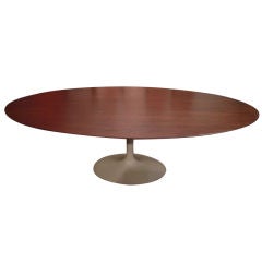 Rare 96" Saarinen Walnut Pedestal Dining Table. Knoll 1960