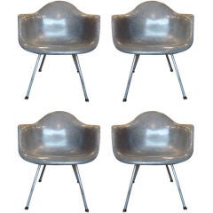 Charles & Ray Eames Set of 4 Elephant Hide Grey MAX Arm Chairs