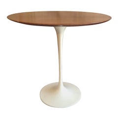 Eero Saarinen Walnut Oval Top Tulip Side Table