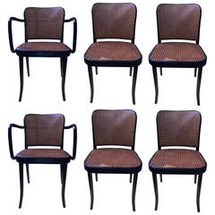Josef Frank Dining Chairs Set of Six, Models 146 and 147 for Thonet, 1950