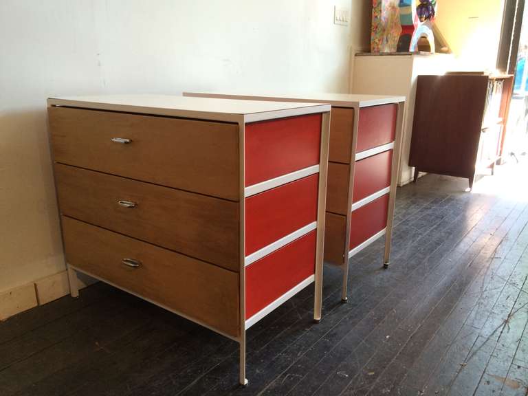 Pair of George Nelson Steel Frame Cabinets, 1958 for Herman Miller In Excellent Condition In Brooklyn, NY