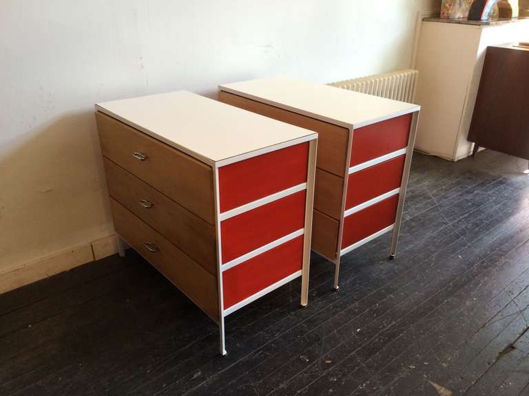 Mid-20th Century Pair of George Nelson Steel Frame Cabinets, 1958 for Herman Miller