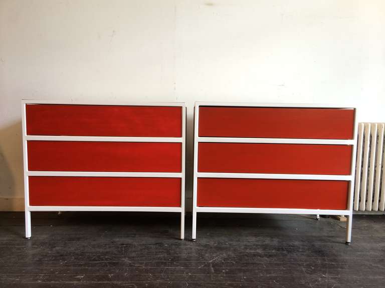 Pair of George Nelson Steel Frame Cabinets, 1958 for Herman Miller 1