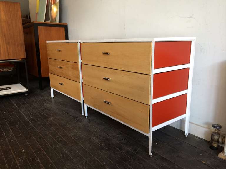 Mid-Century Modern Pair of George Nelson Steel Frame Cabinets, 1958 for Herman Miller
