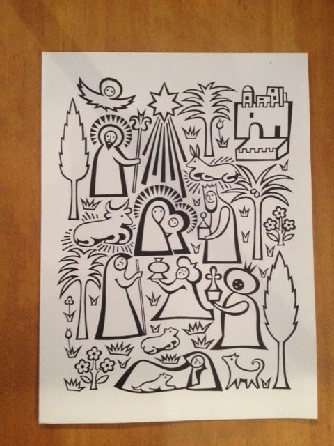 Rare Alexander Girard Hallmark Christmas Card. The card folds out to 22