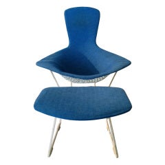 Vintage Harry Bertoia Bird Chair and Ottoman, Knoll 1952.