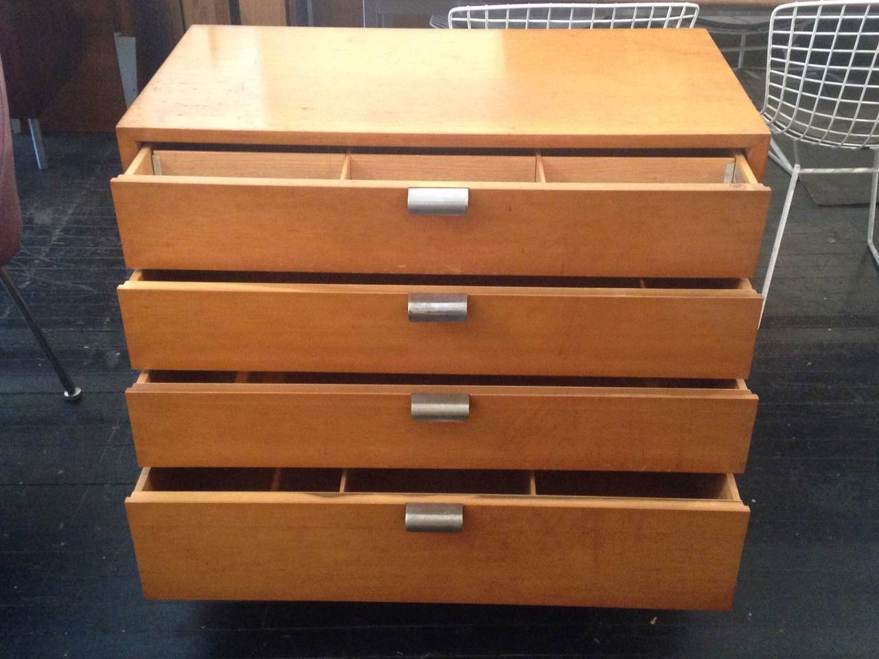 Four-Drawer Dresser designed by George Nelson for Herman Miller.
Maple with J pulls.
