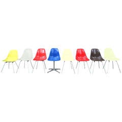 Set of Eight Charles & Ray Eames Side Shell Chairs for Herman Miller, 1950s