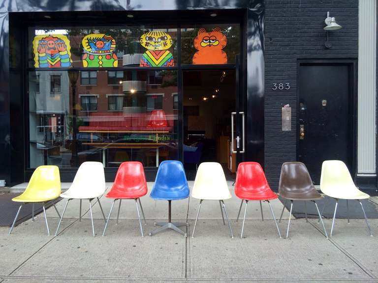 Set of 8  Side Shell Chairs designed by Charles & Ray Eames for Herman Miller