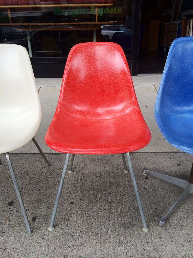Mid-20th Century Set of Eight Charles & Ray Eames Side Shell Chairs for Herman Miller, 1950s