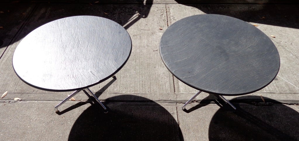 Rare Slate La Fonda Side Tables Designed by Charles and Ray Eames