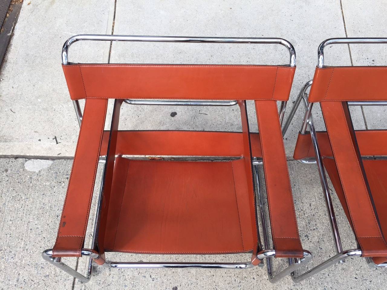 American Marcel Breuer Pair of Wassily Chairs, Knoll, 1968